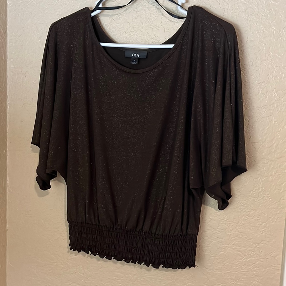 Sparkly brown blouse